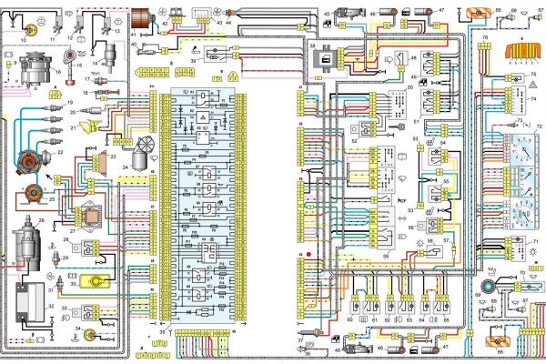 Схема проводки ВАЗ-2114 инжектор 8 Схема проводки ВАЗ-2114 инжектор 8